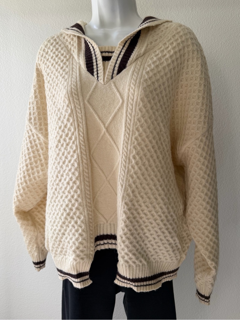 One More Sailor Cable Knit Sweater Size Small